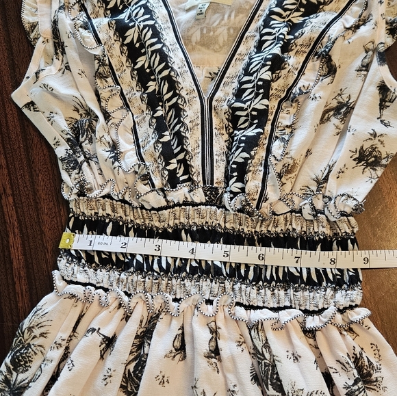 Max Studio Black White Floral Ruffle Strap Sleeveless Maxi Dress  XS NWOT - Picture 13 of 15